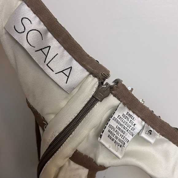 VTG Y2K Scala 100% Silk Mini Dress Women 4 Beaded full sequins Hoco Homecoming - Picture 11 of 16